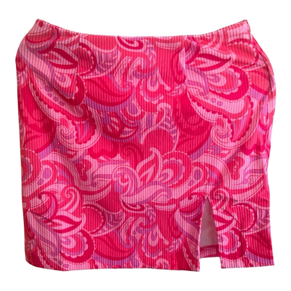 Emily Wonder Women’s Pink Patterned Corduroy Mini Skirt